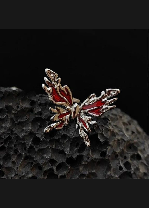 Кольцо для девушек роскошный подарок ретро кольцо с бабочкой ярко красной р. регулируемый Fashion Jewelry (285272358)
