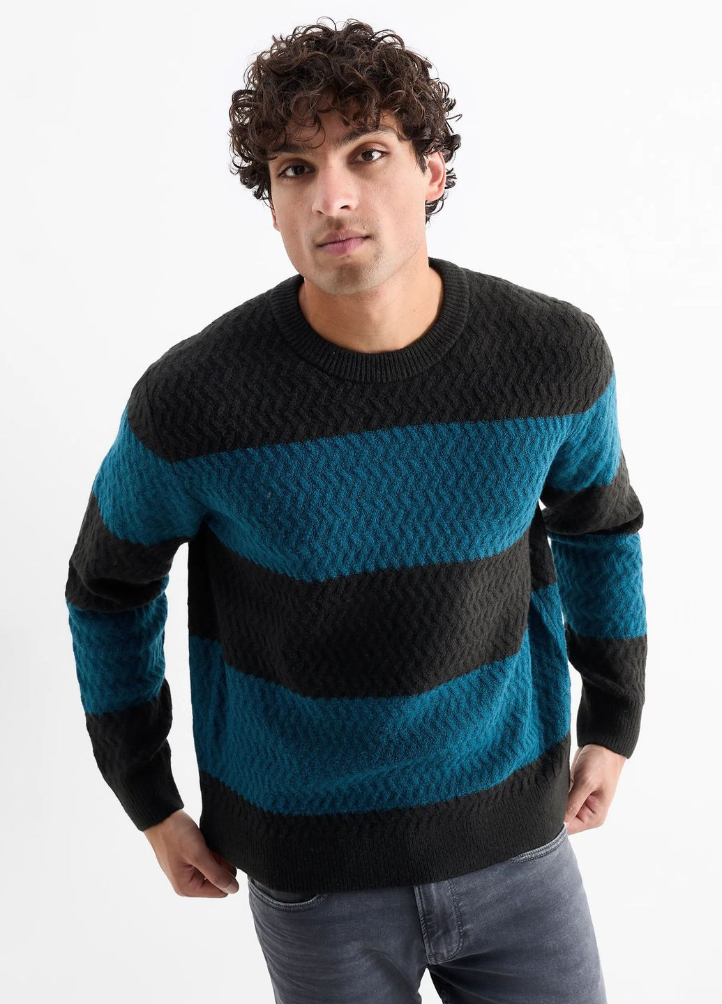 Комбінований демісезонний в'язаний светр C&A