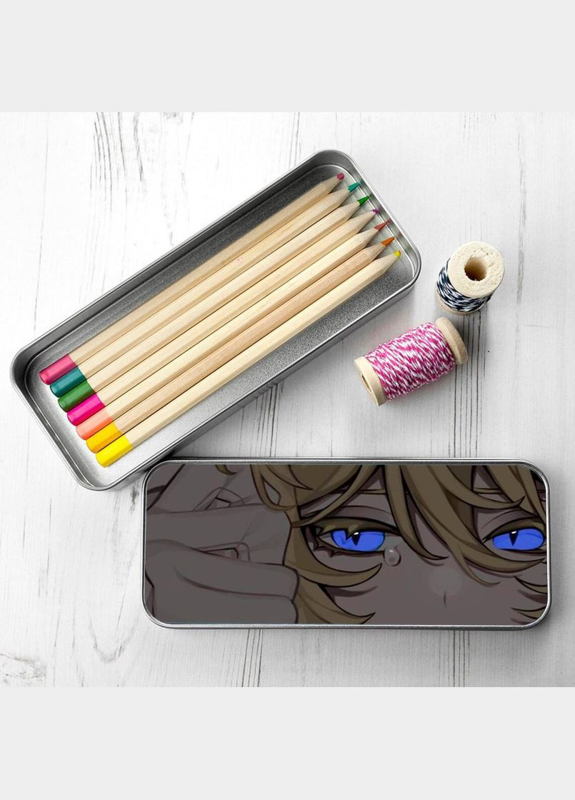 Пенал школьный для мальчика и девочки металлический Последний серафим #007 7*18 см Silver No Brand (309151902)