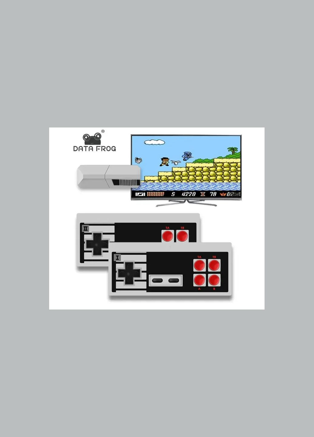 Игровая приставка Data Frog Dendy Y2 Pro AV - тюльпаны white/black No Brand (346496623)