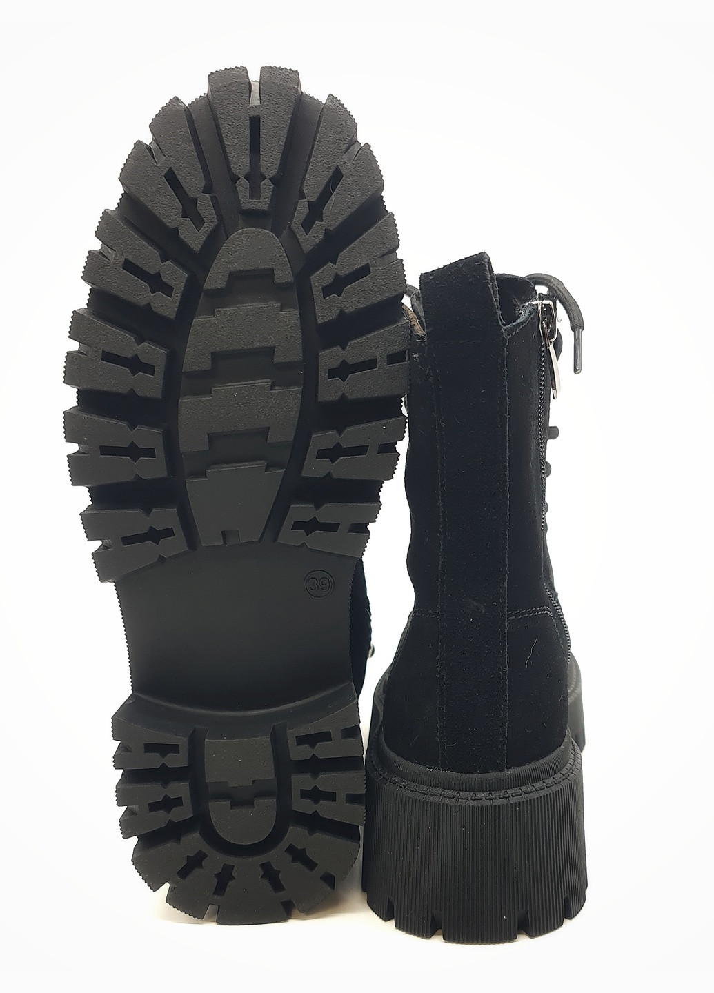 Осенние женские ботинки зимние черные замшевые ii-11-18 23 см(р) It is