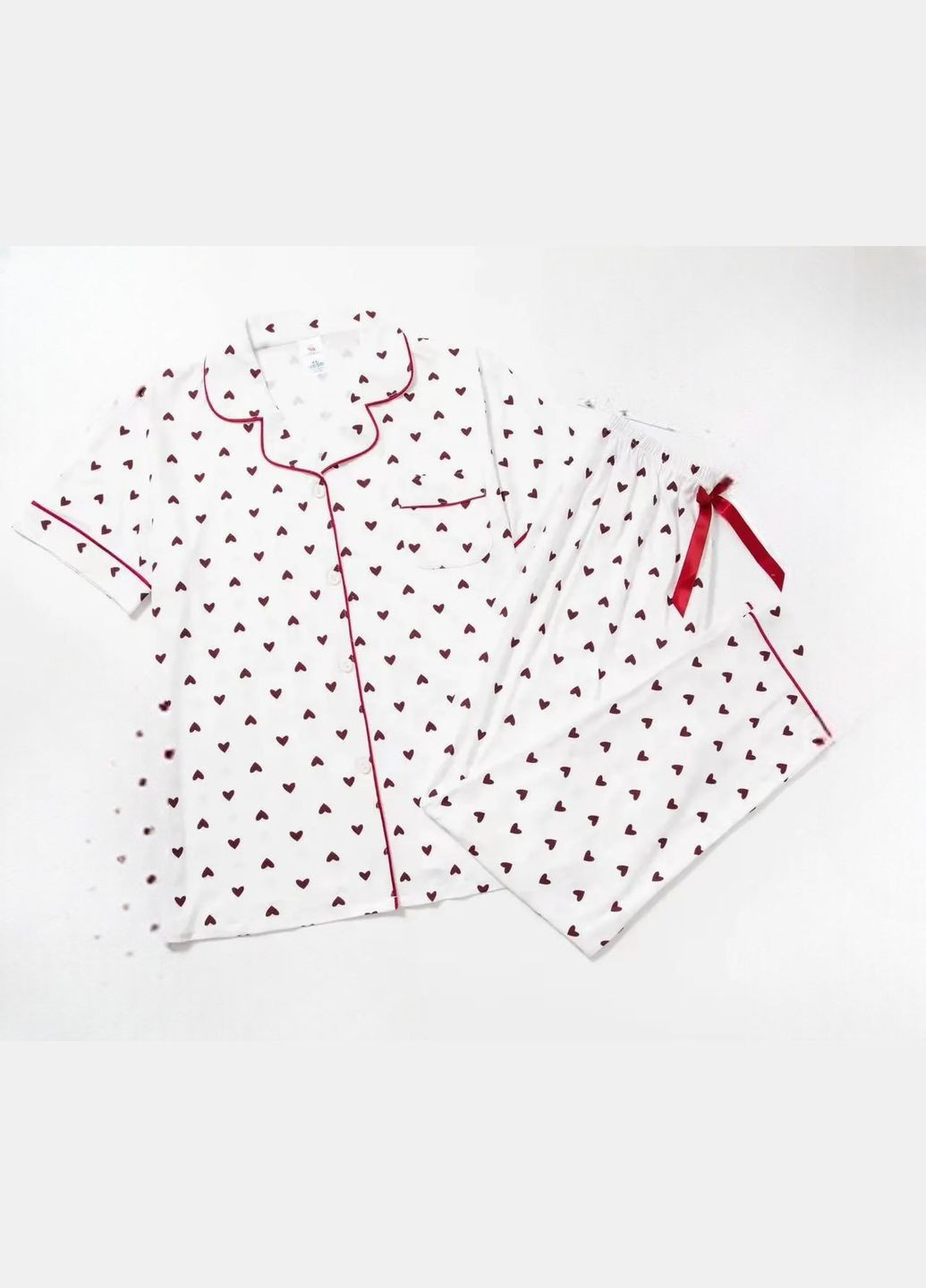 Белая всесезон пижама женская (сорочка с коротким рукавом, брюки) рубашка + брюки Saimeiqi