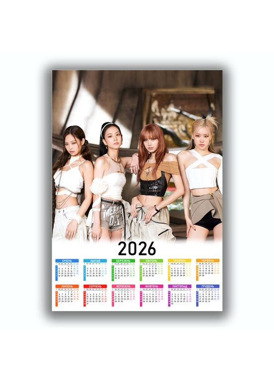 Календарь настенный Блэкпинк Blackpink 42х29 см (data_0032) No Brand (327006911)