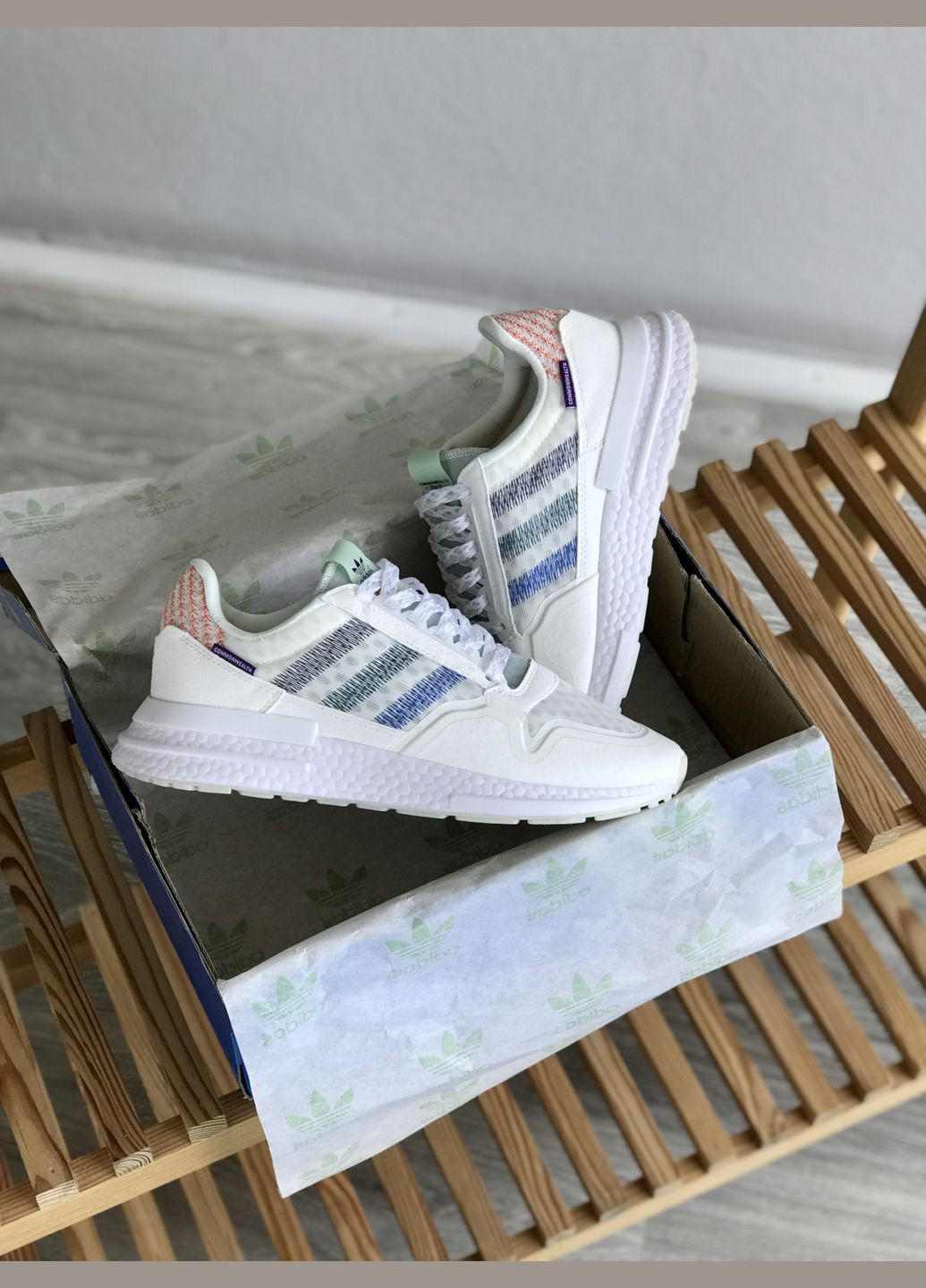 Кроссовки женские и мужские Adidas ZX 500 white | Адидас ZX 500 белые No Brand белые демисезоны (307397806)