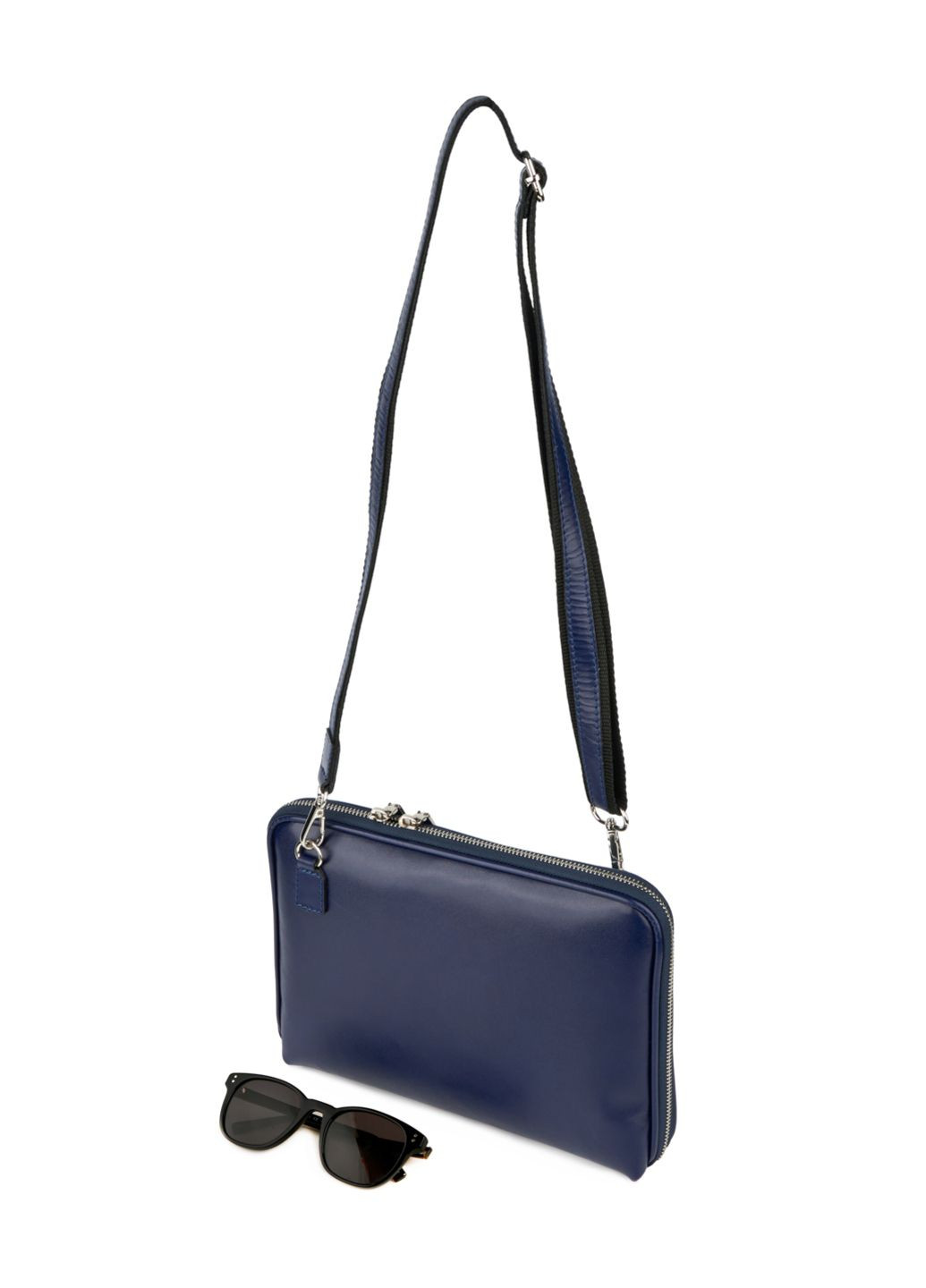 Сумка месенджер ділова жіноча натуральна шкіра синя Fior Di Loto (371884201)