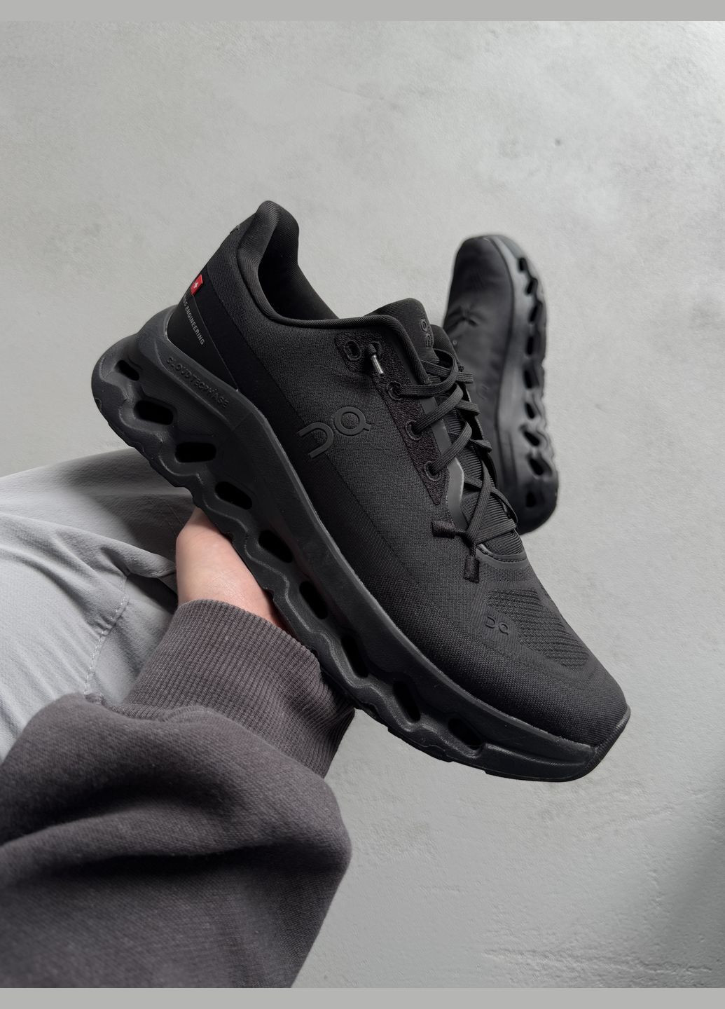 Чорні Осінні кросівки чоловічі loewe x cloudtilt total black | лоеве чорні No Brand
