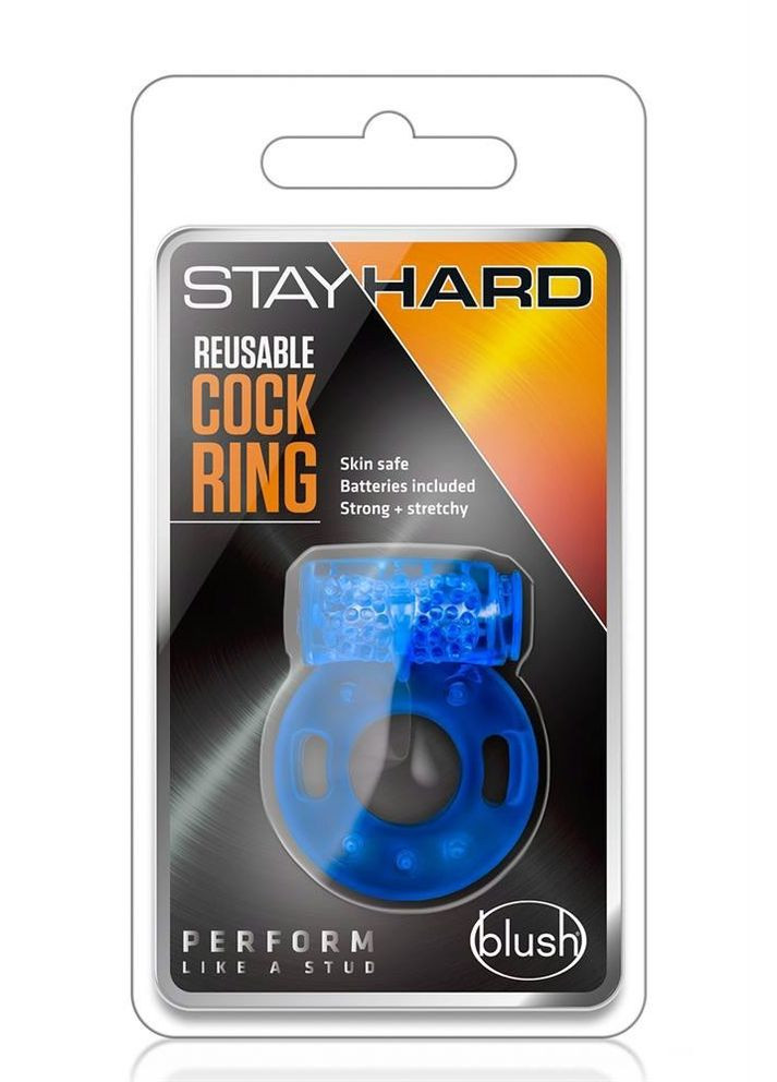Эрекционное кольцо Stay Hard синего цвета Blush (303891630)