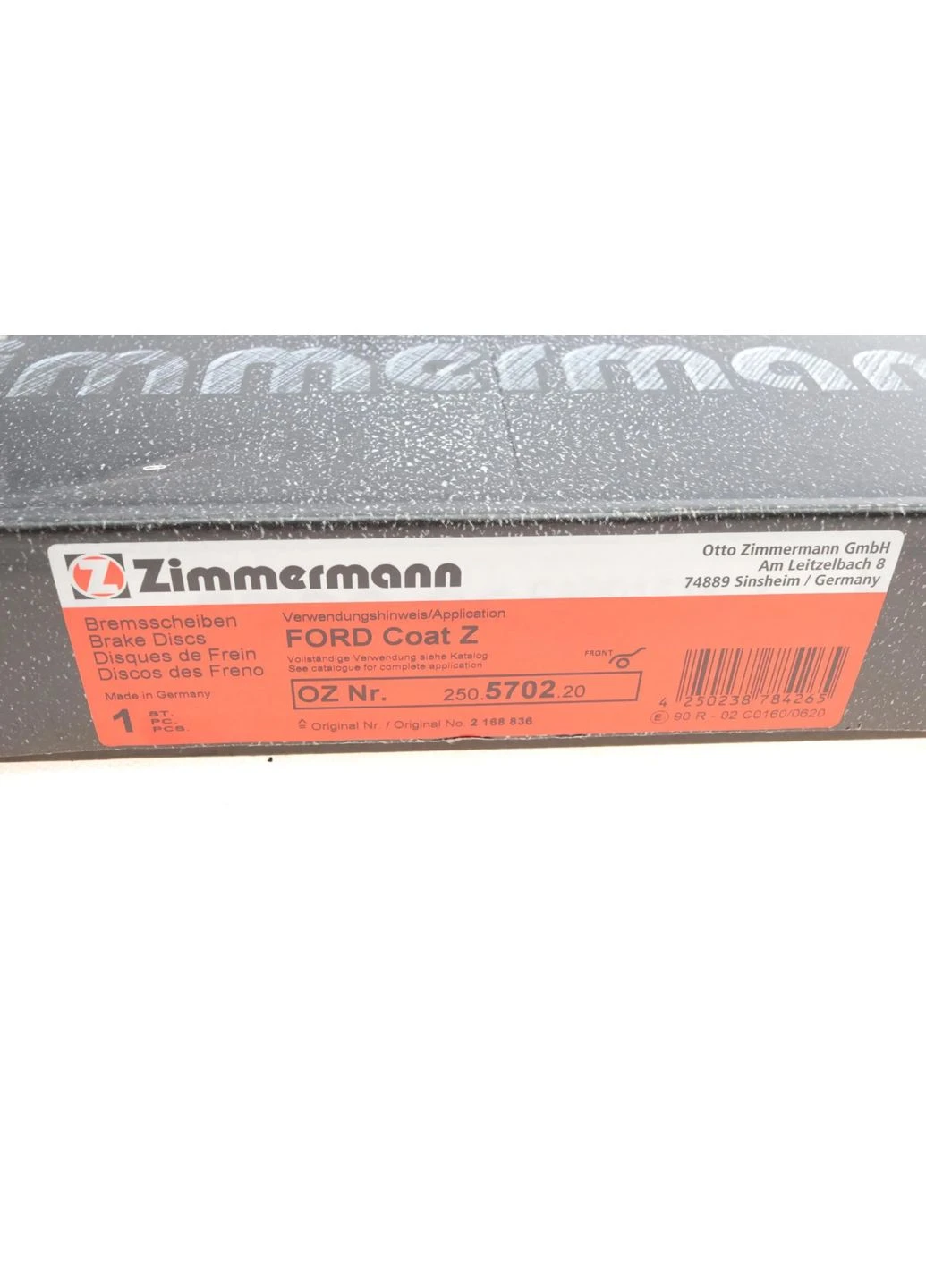Диск тормозной (передний) Ford Transit 13-(RWD) (308х33) 250.5702.20 (opt-om) ZIMMERMANN (342407773)
