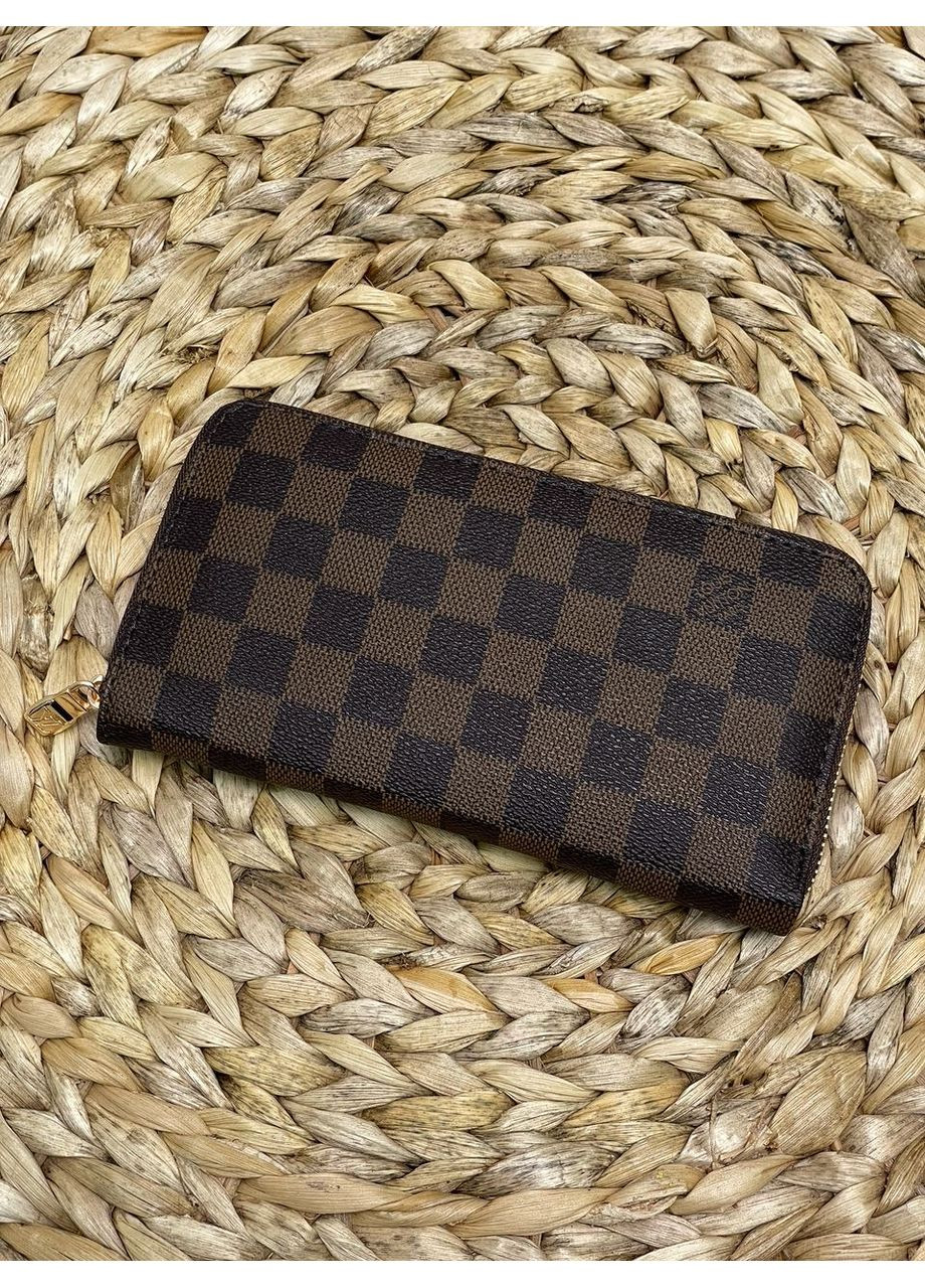 Кошелек коричневий бумажник женский Louis Vuitton Wallet Zippy Brown LV Луи Витон портмоне No Brand (360890545)
