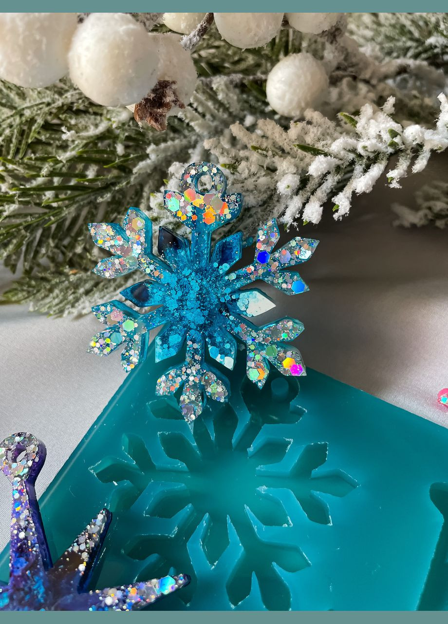 Новогодний набор №3 молд для 10 миниатюрных игрушек из эпоксидной смолы на елку силиконовая форма для смолы No Brand (370566774)