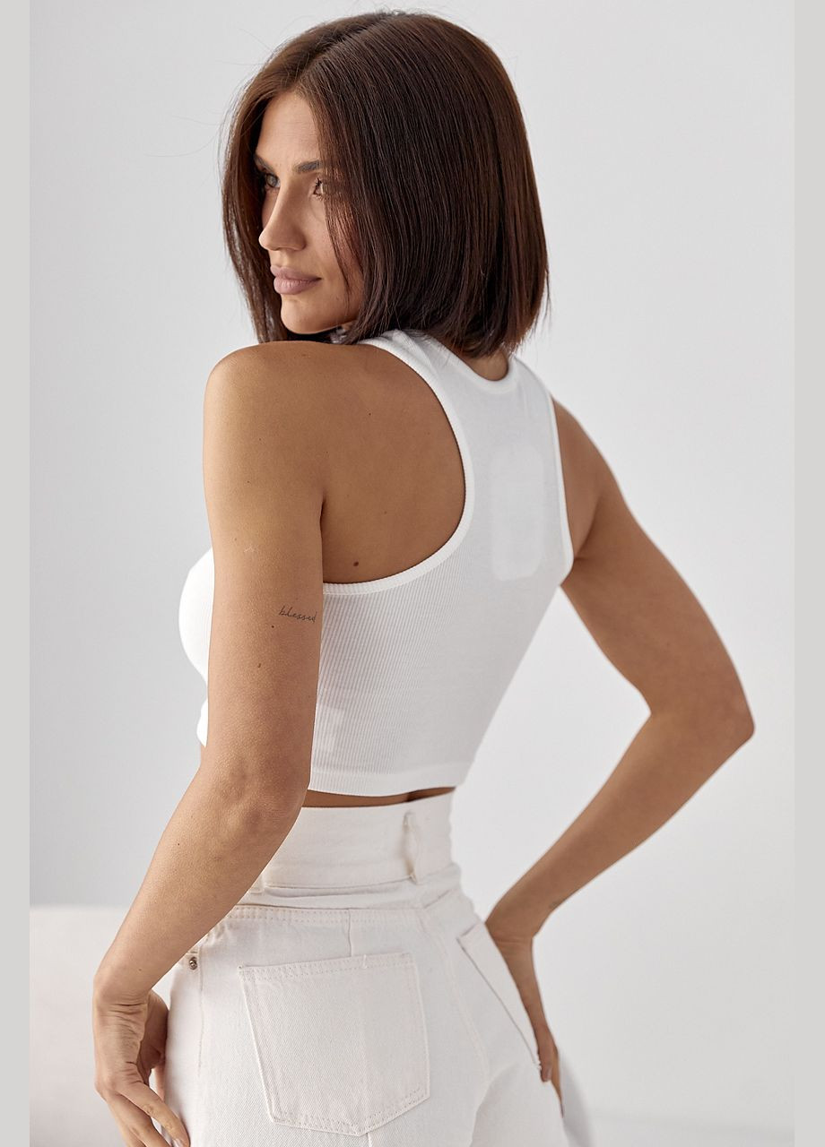 Приталений жіночий топ у рубчик Lurex (334451585)