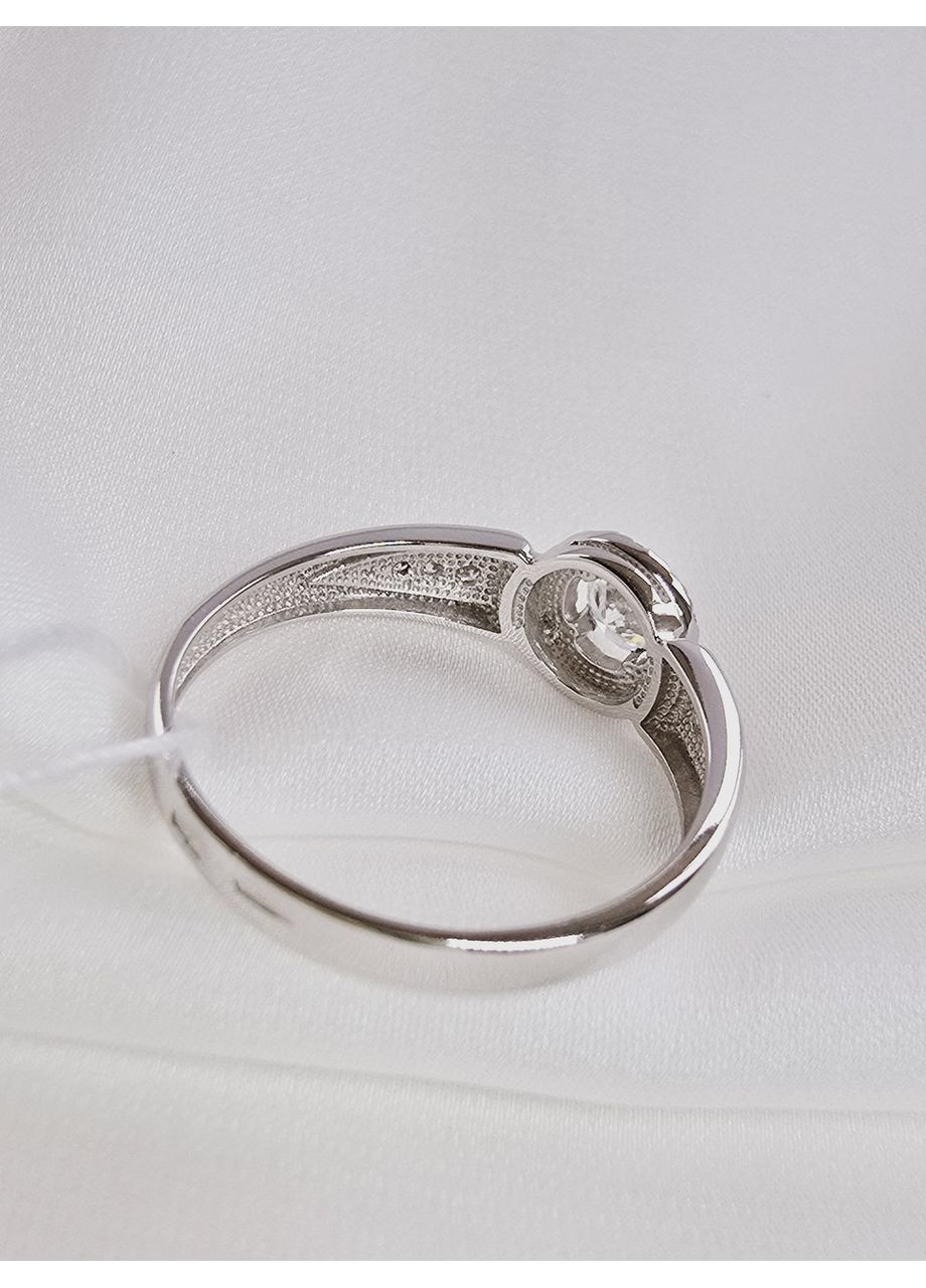 Золота каблучка з фіанітами, біле золото 585 проби (17р) 700237б-2к Харківська ювелірна фабрика (355795852)