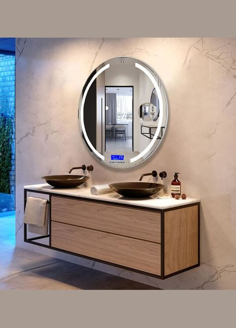 Зеркало Nero (80 х 80) c LED- подсветкой, Smart-блоком, подогревом и линзой ХАСТ (302810917)