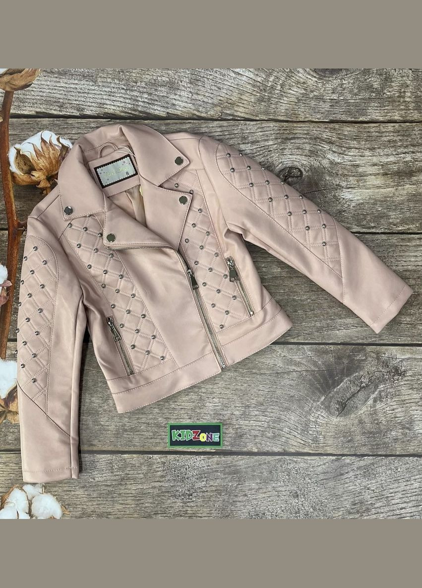 Пудровая демисезонная куртка кожанная Kids Star