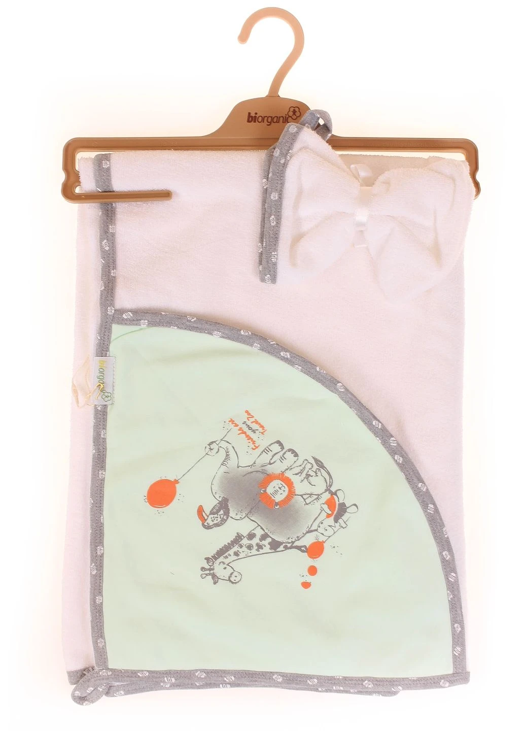 Рушник Куточок З Рукавичкою 85Х90 См 66321 Білий І Салатовий BiBaby (306545672)