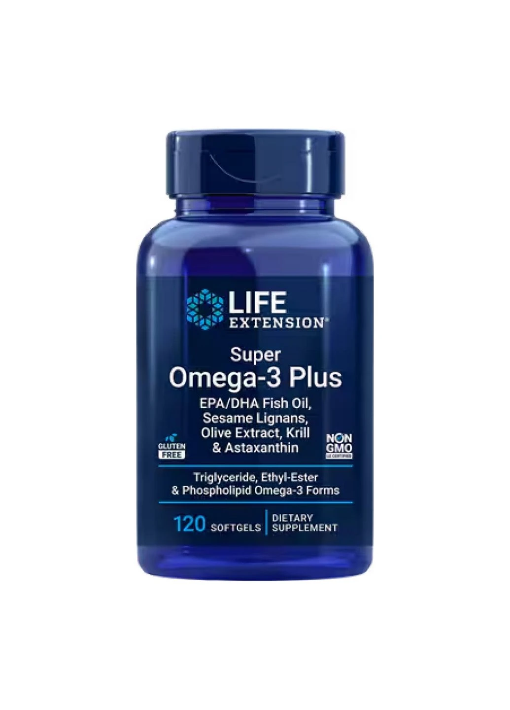 Жирні кислоти Super Omega-3 Plus EPA/DHA Fish Oil, Sesame Lignans, Olive Extract, Krill Astaxanthin - 120 softgels Life Extension (296190408)