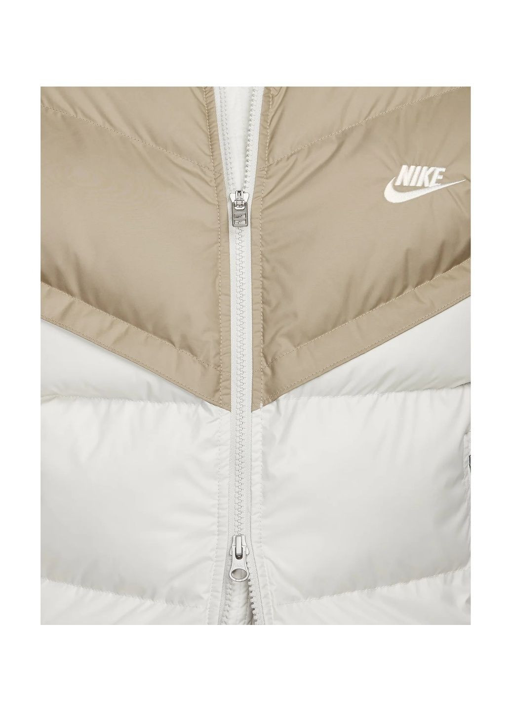 Белая мужской пуховик sf wr pl-fld hd jkt beige/white Nike