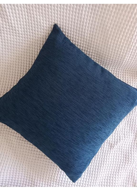 Декоративна подушка на диван, крісло Синій оксамит 45*45 см Hanna (351367846)