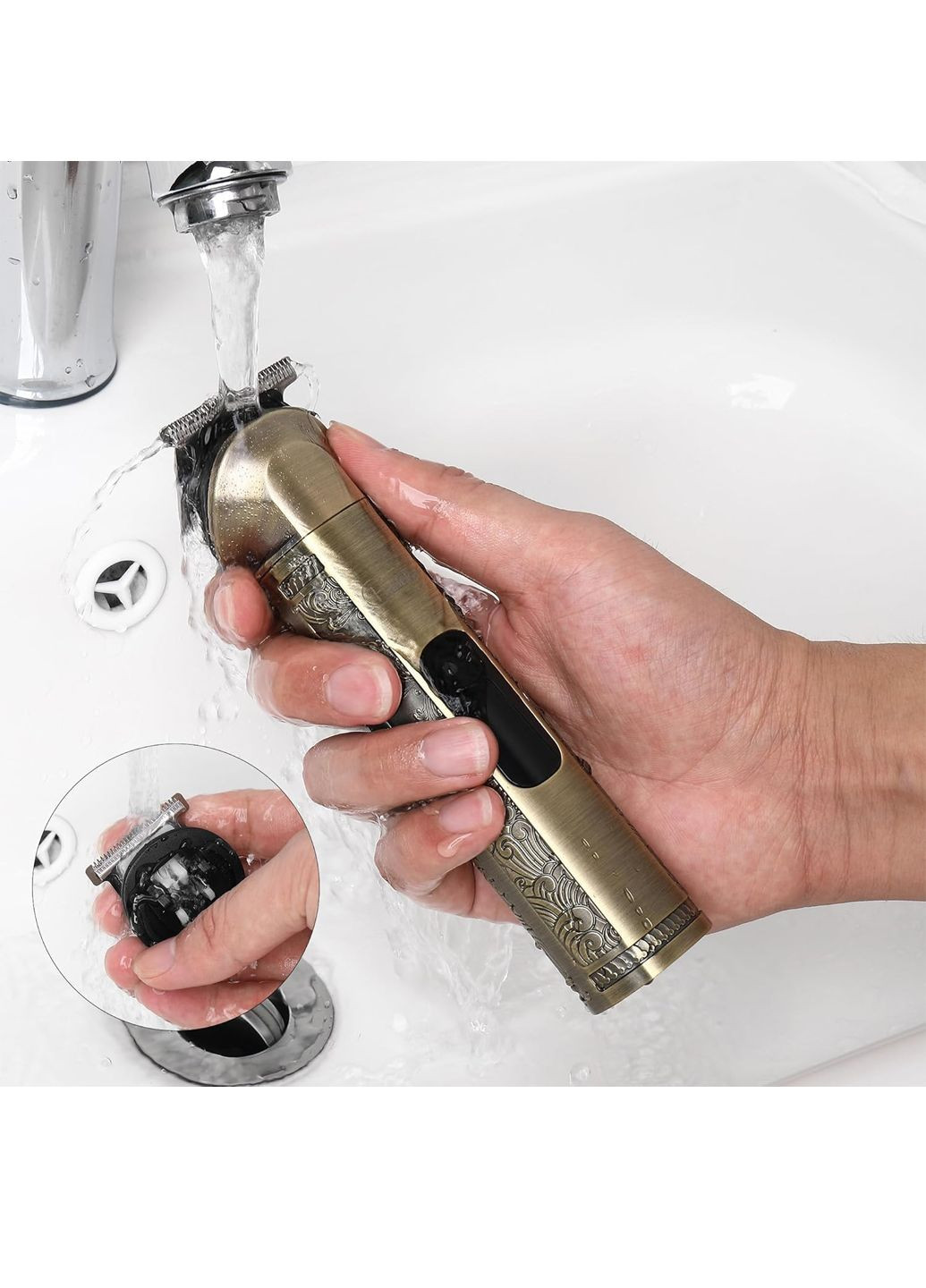 Професійний багатофункціональний металевий тример HT-609 золотистий Hatteker Amazon (356766982)