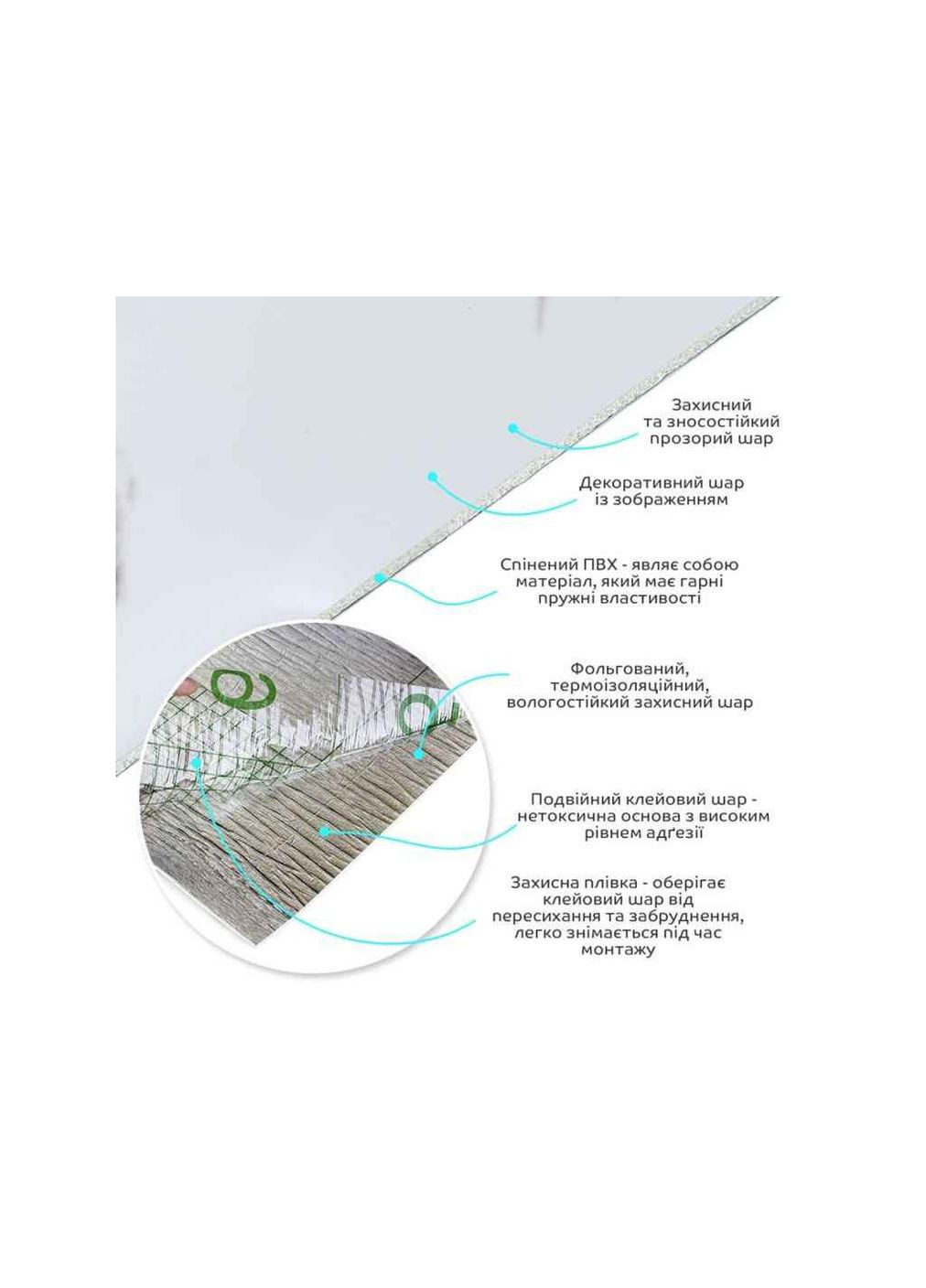 Самоклеющаяся виниловая плитка в рулоне Белый мрамор с прожилками Глянцевая SW-00001285 Sticker Wall (369619998)