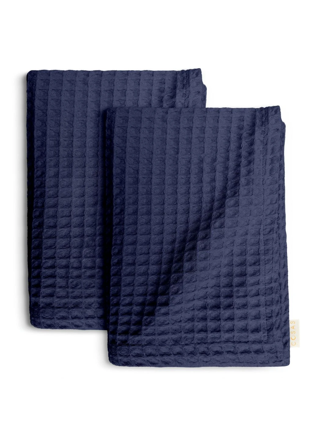 Вафельные полотенца 55х90 см/75х130 Denim Greek Waffle 2шт (4822052439760) Cosas однотонный темно-синий