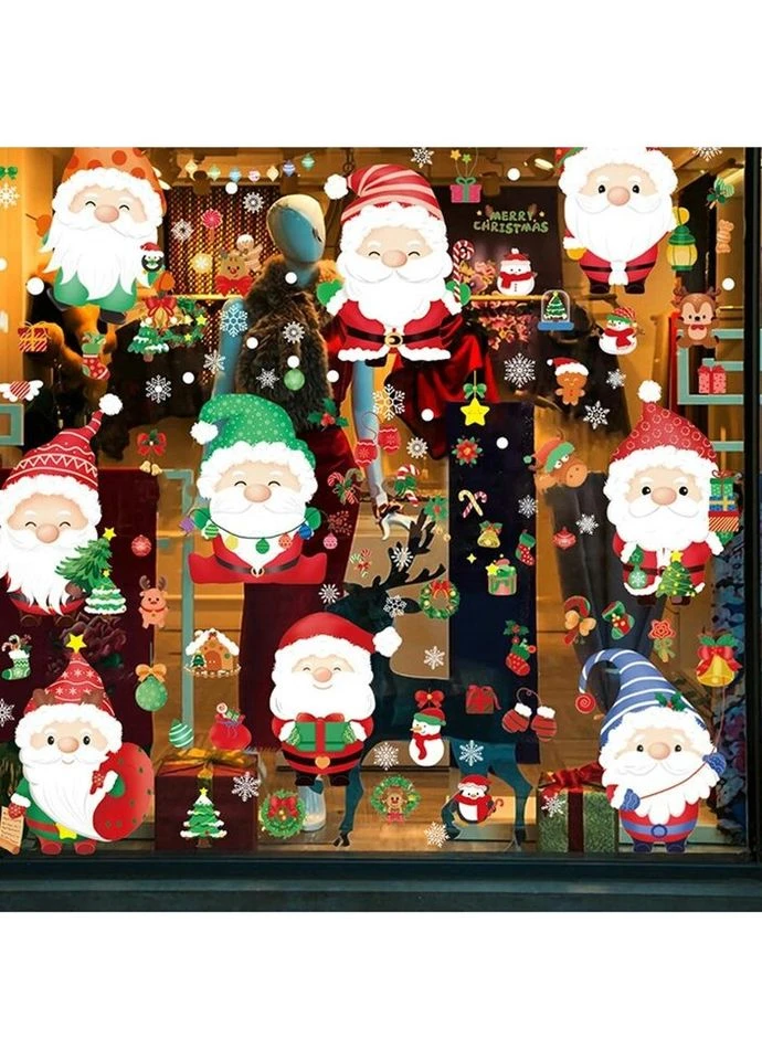 Набір новорічних наклейок на вікно Happy New Year 7 14576 20х30 см 9 листів No Brand (328391415)