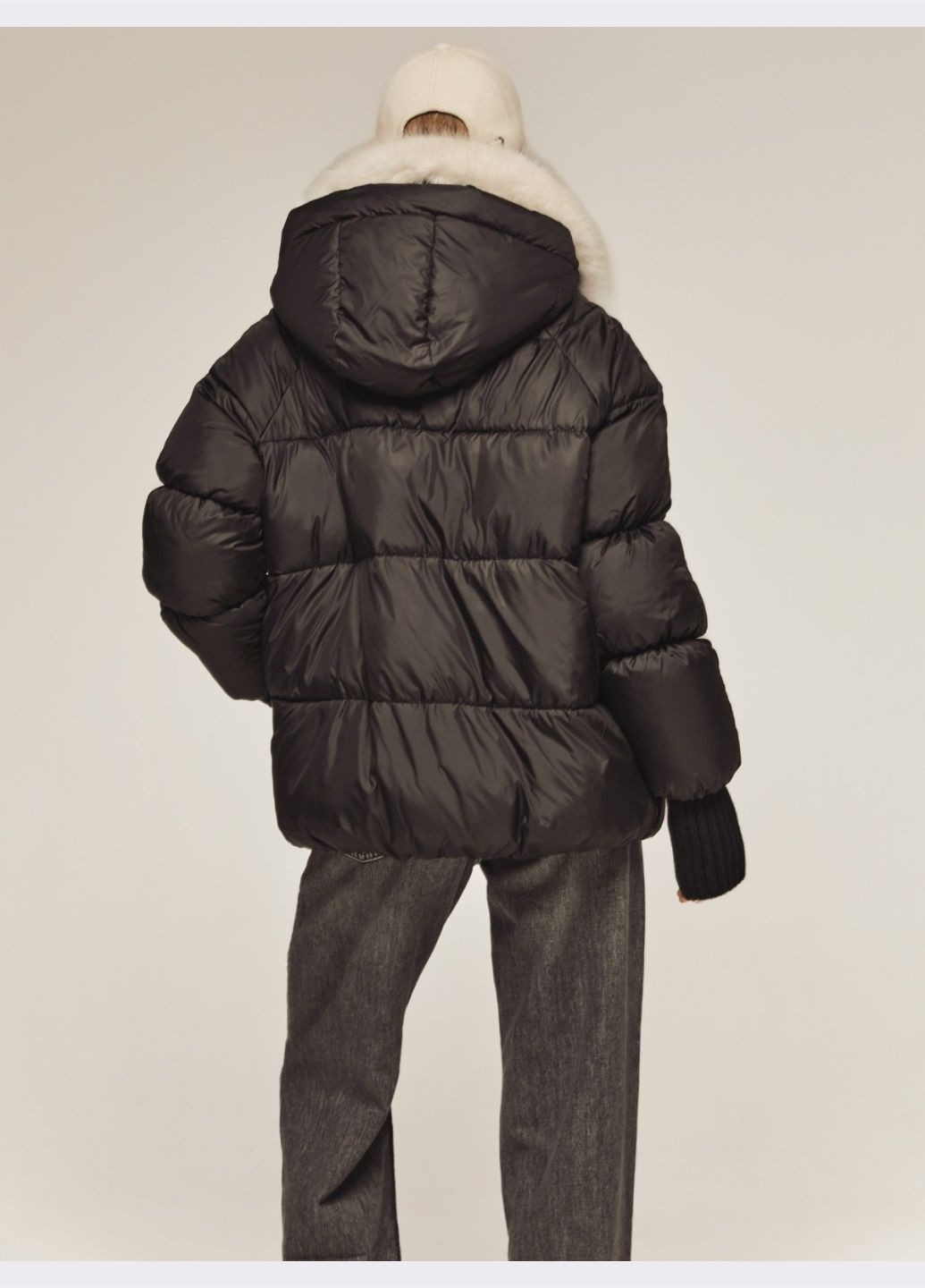 Чорна зимня чорна зимова куртка зі знімним капюшоном і хутром Dressa