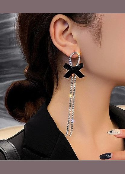 Длинные серьги цепи с бантом, 4937 Fashion Jewelry (338431275)