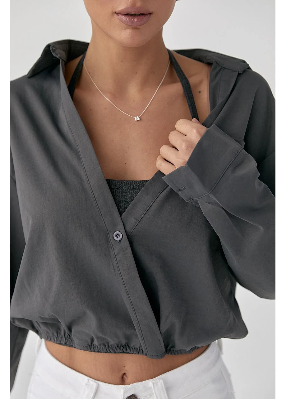 Серая джинсовая рубашка Lurex
