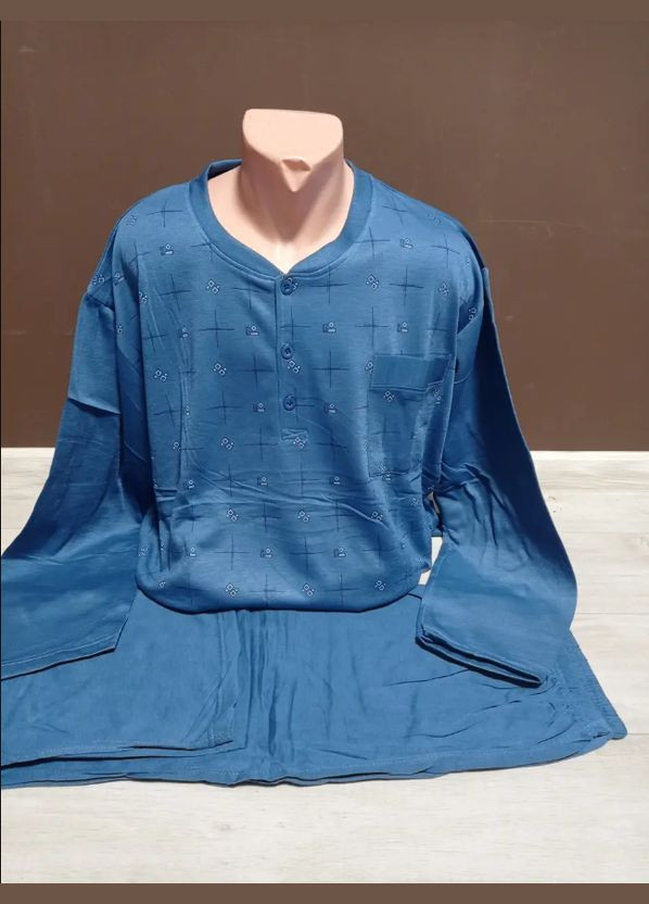 Мужская пижама теплая с начесом Батал No Brand Піжама (322503368)