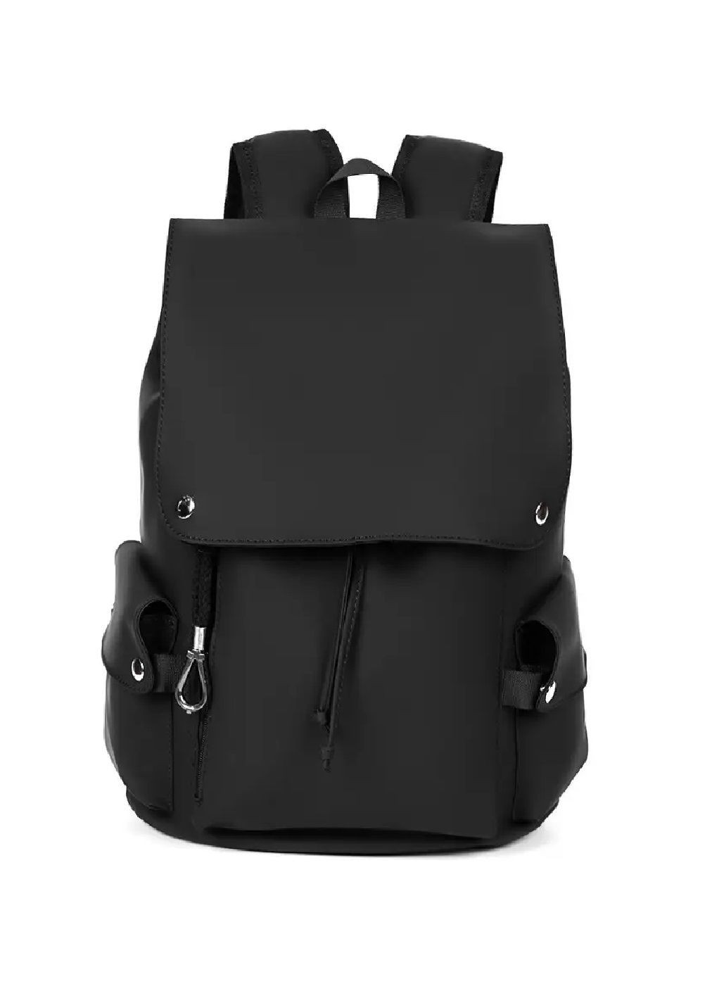 Рюкзак міський з матової екошкіри з кишенею для ноутбука до 15 дюймів ручкою для перенесення 40х28х16 см (477615-Prob) Чорний Unbranded (298442062)