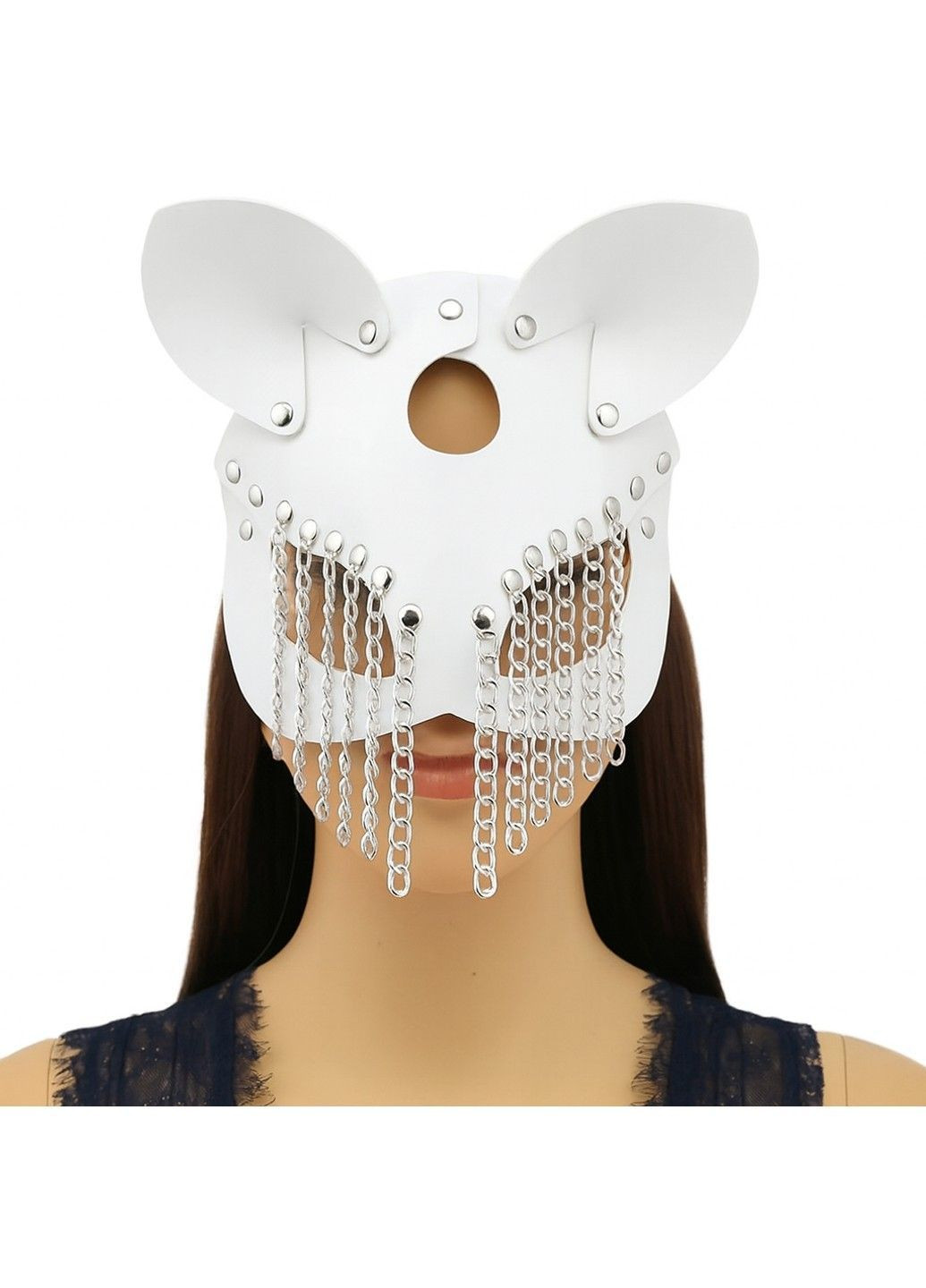 Біла маска з ланцюжками для БДСМ та рольових ігор We Love (363188327)