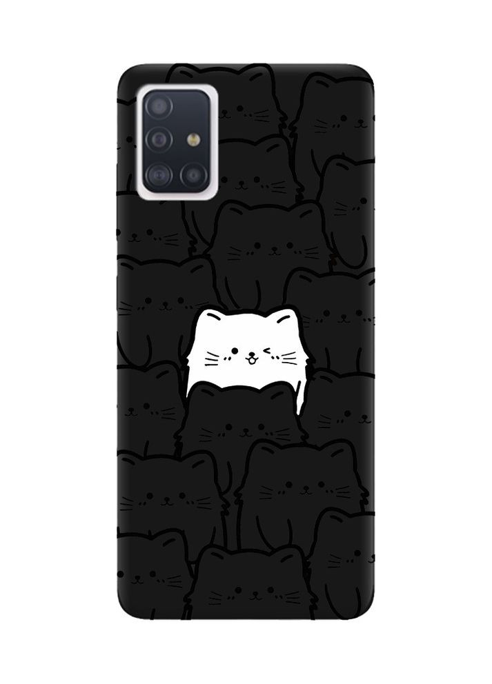Матовий чорний чохол на Samsung Galaxy A71 / A715 Котики (принт 392) CASE CONTROL (360706583)
