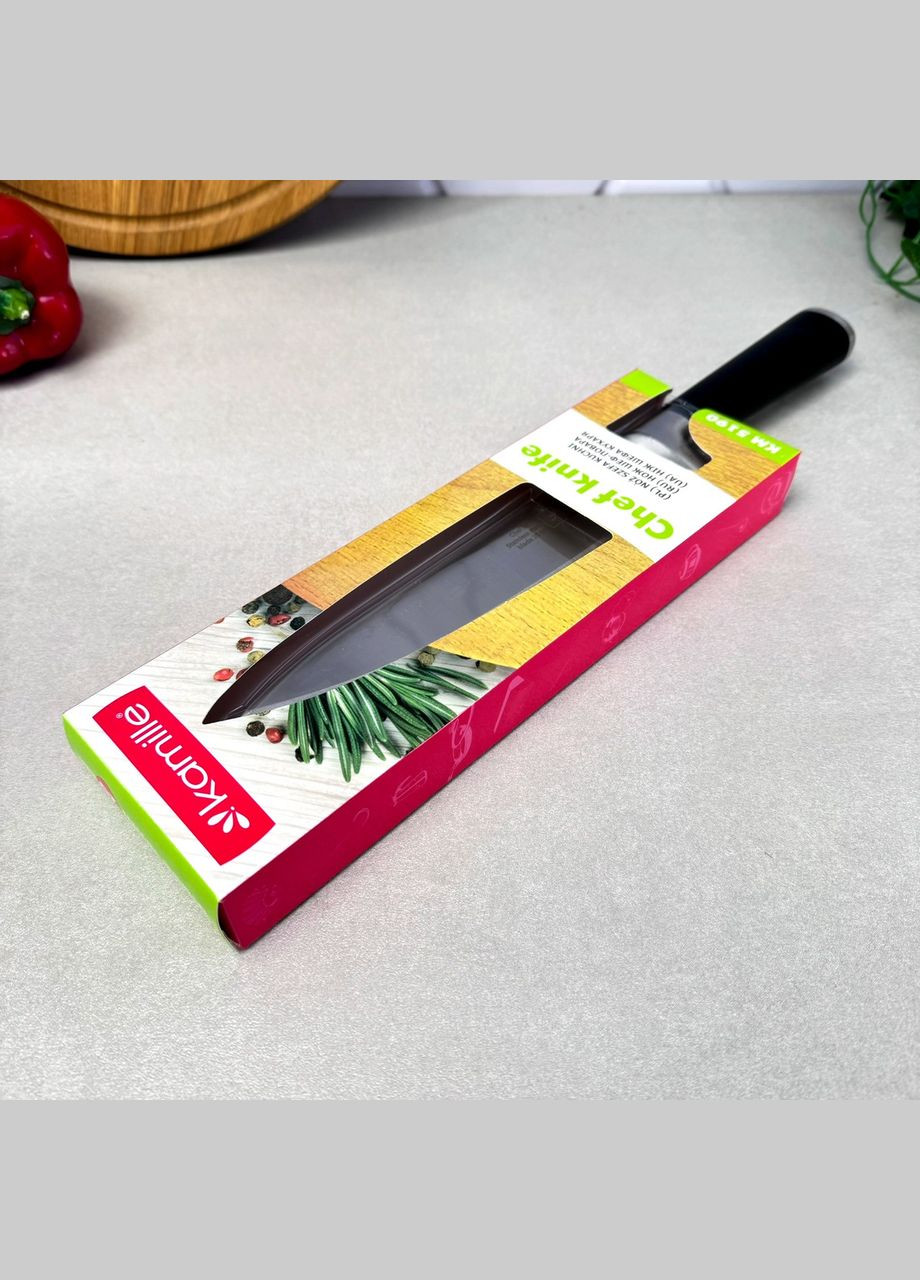 Нож кухонный «Шеф-повар» из нержавеющей стали с рукоятью "soft touch" Kamille (311224212)