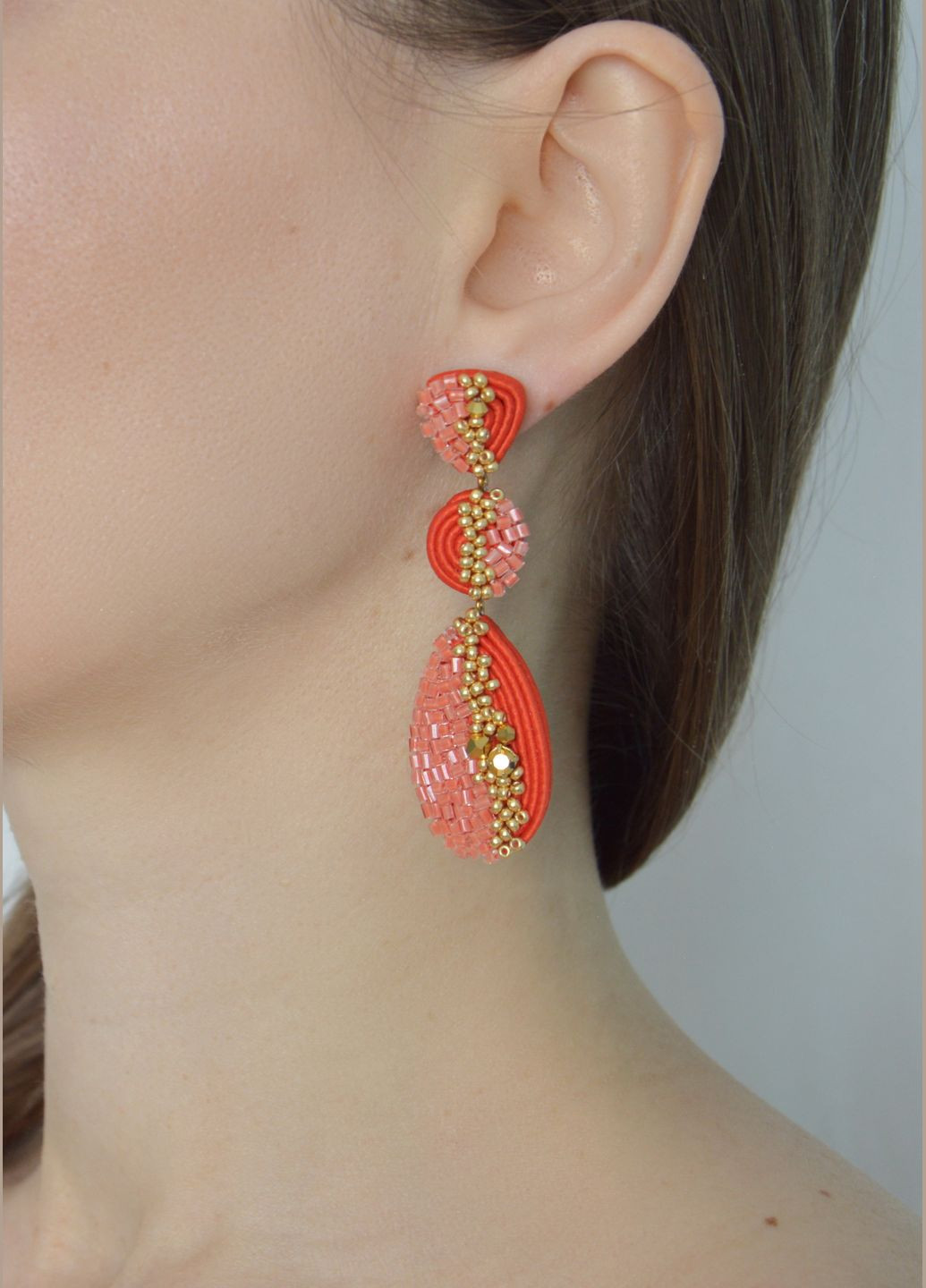 Серьги подвески Фиолент оранжевые Olha Serhiichuk jewelry (324102363)