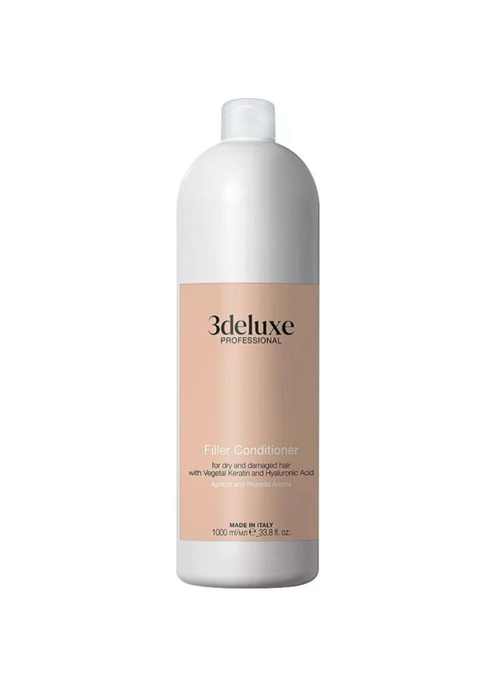 Кондиціонер-філер 3DeLuXe для пошкодженого волосся Filler Conditioner For Dry And Damaged Hair 1000 мл 3DeLuXe Professional (349729224)
