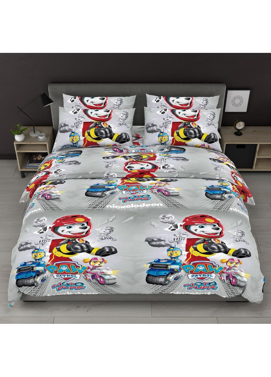 Комплект постільної білизни Бязь Голд "Мото патруль" Півтораспальний 150х220 см No Brand (366220437)