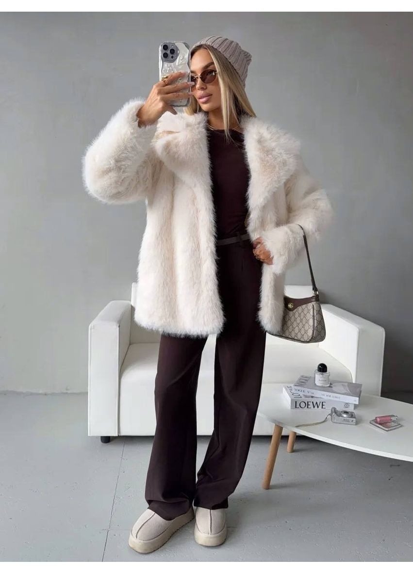 Шуба з еко хутра, колір Молочний Fashion (371141332)