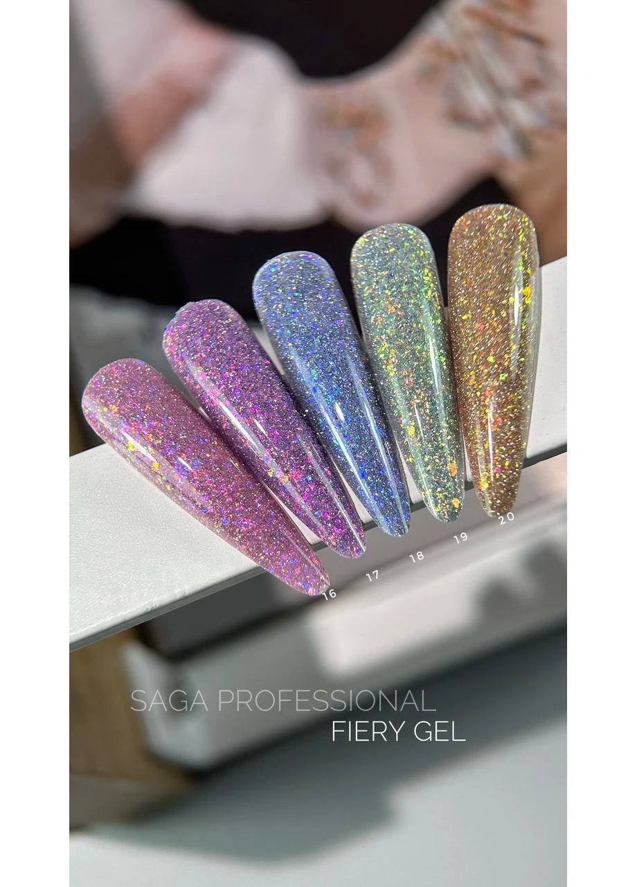 Гель-лак Professional Fiery F20 рожеве золото 9 мл Saga (387878490)