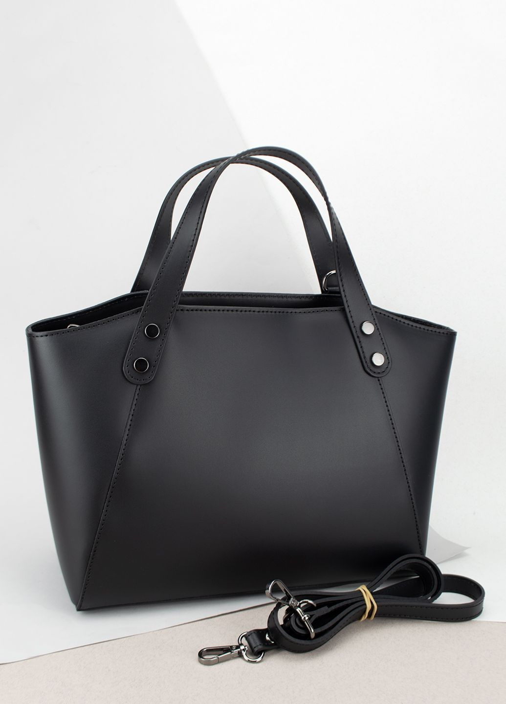 Сумка женская кожаная с 2 ручками 02458 офисная черная Virginia Conti (300073292)