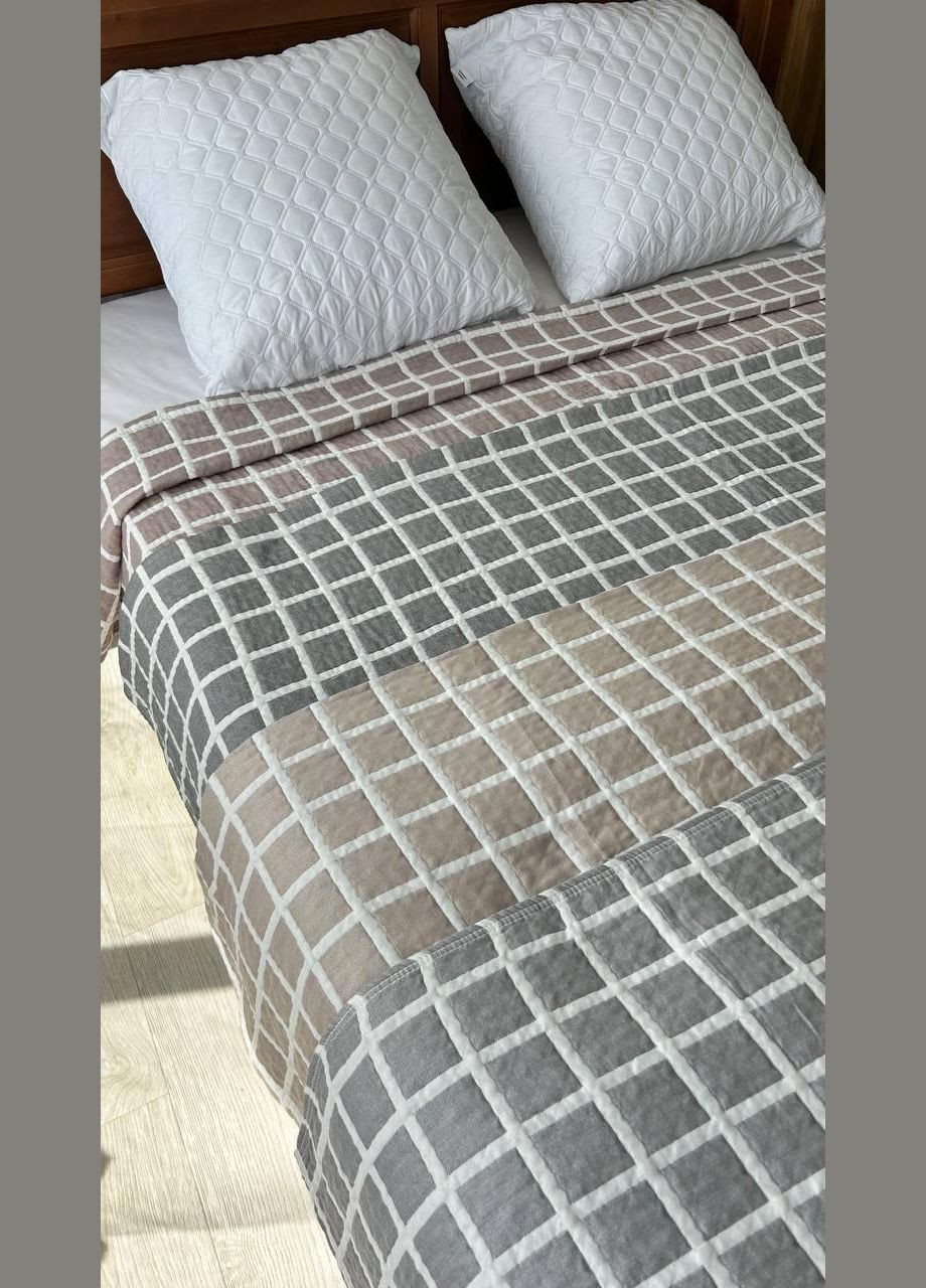 Плед муслиновый на кровать 230х200 Светлосерый (П4К-M-muslin02-04) No Brand (308755340)