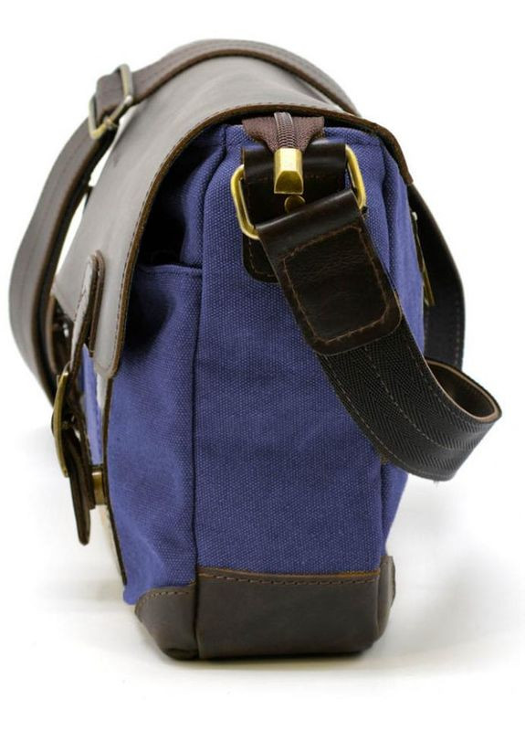 Сумка портфель через плечо для мужчин из текстиля и натуральной кожи для документов А4 для путешествий Синий 40558 TARWA (361348779)