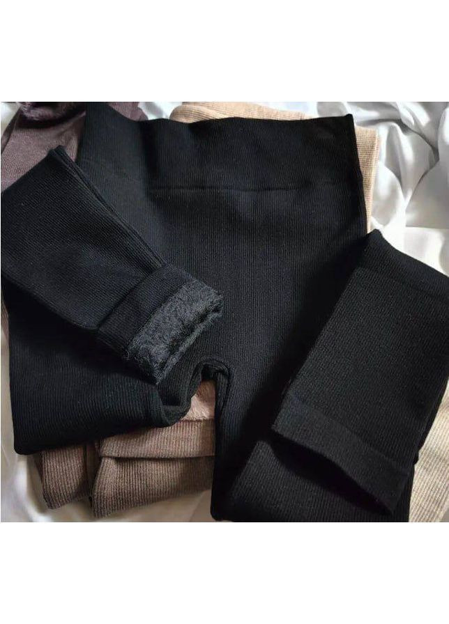 Черные демисезонные женские леггинсы на меху Asi.Store.ua