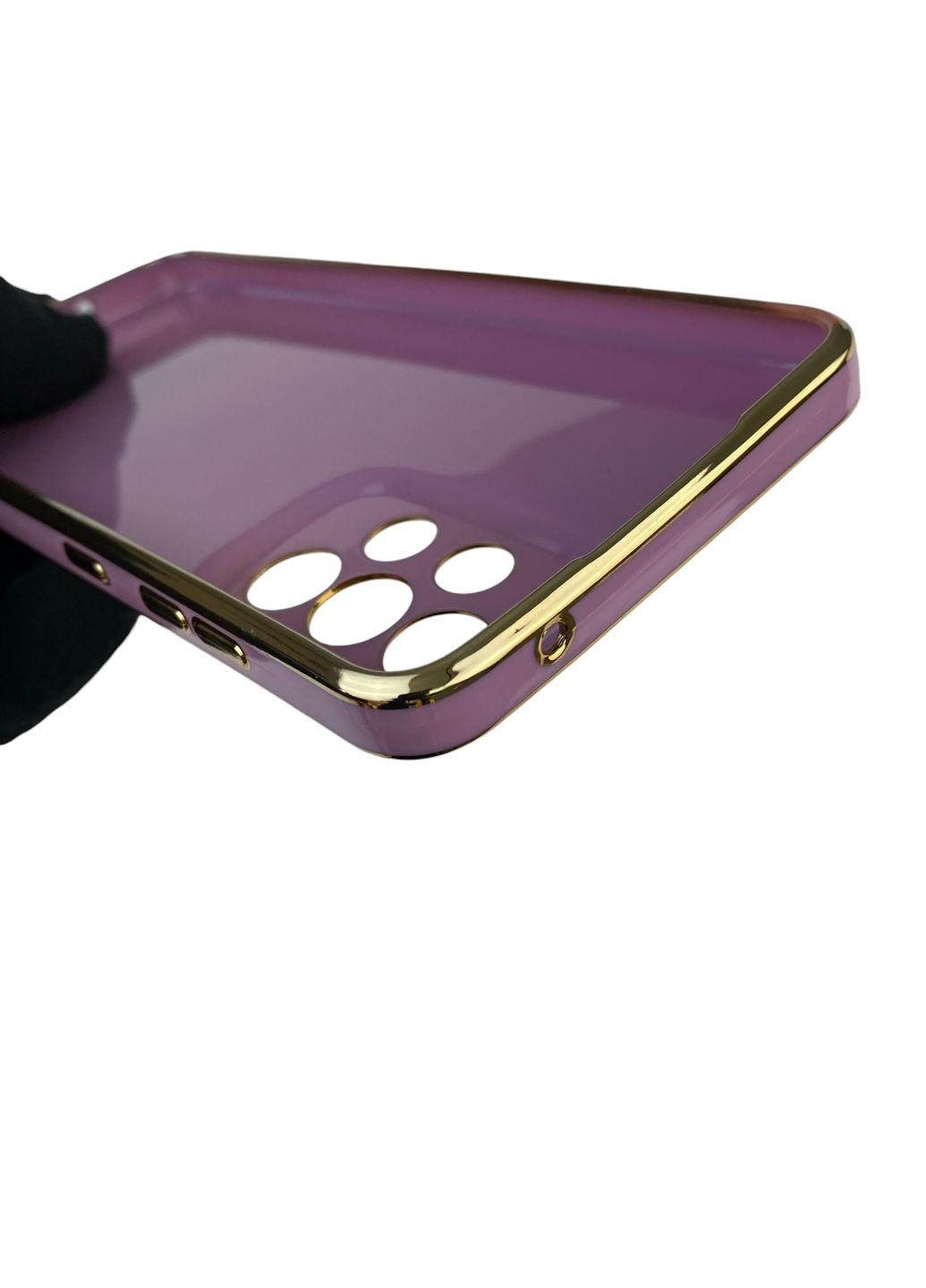 Чохол для Galaxy A33 5G (SM-A336) з кільцем-підставкою із золотою окантовкою на самсунг а33 чорничний gs1 Samsung (366230008)