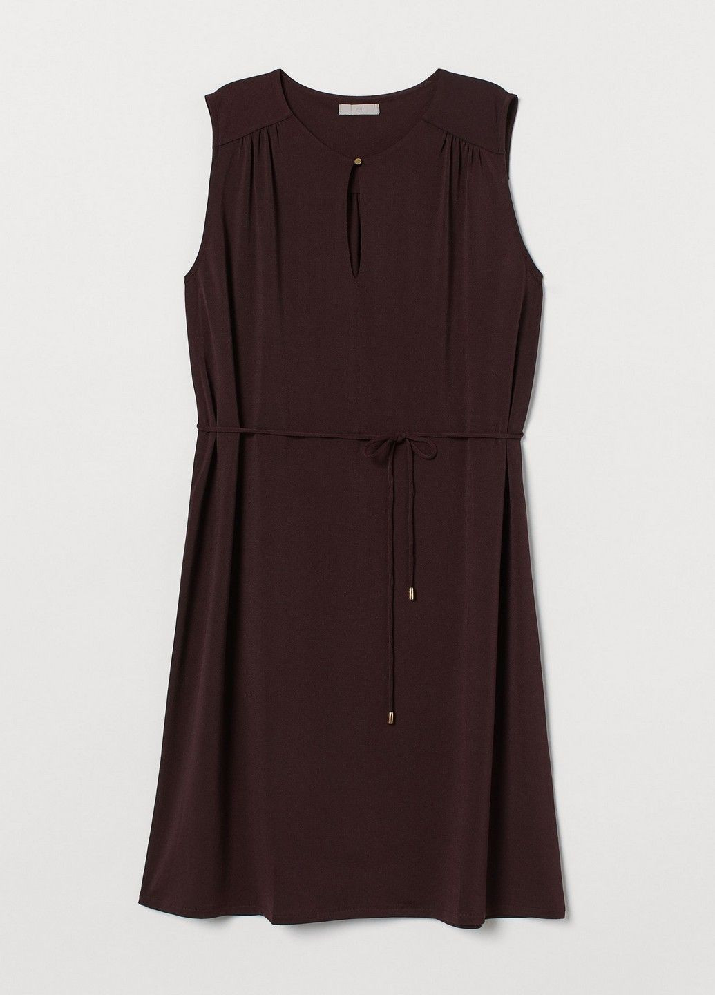 Бордовое кэжуал платье H&M однотонное