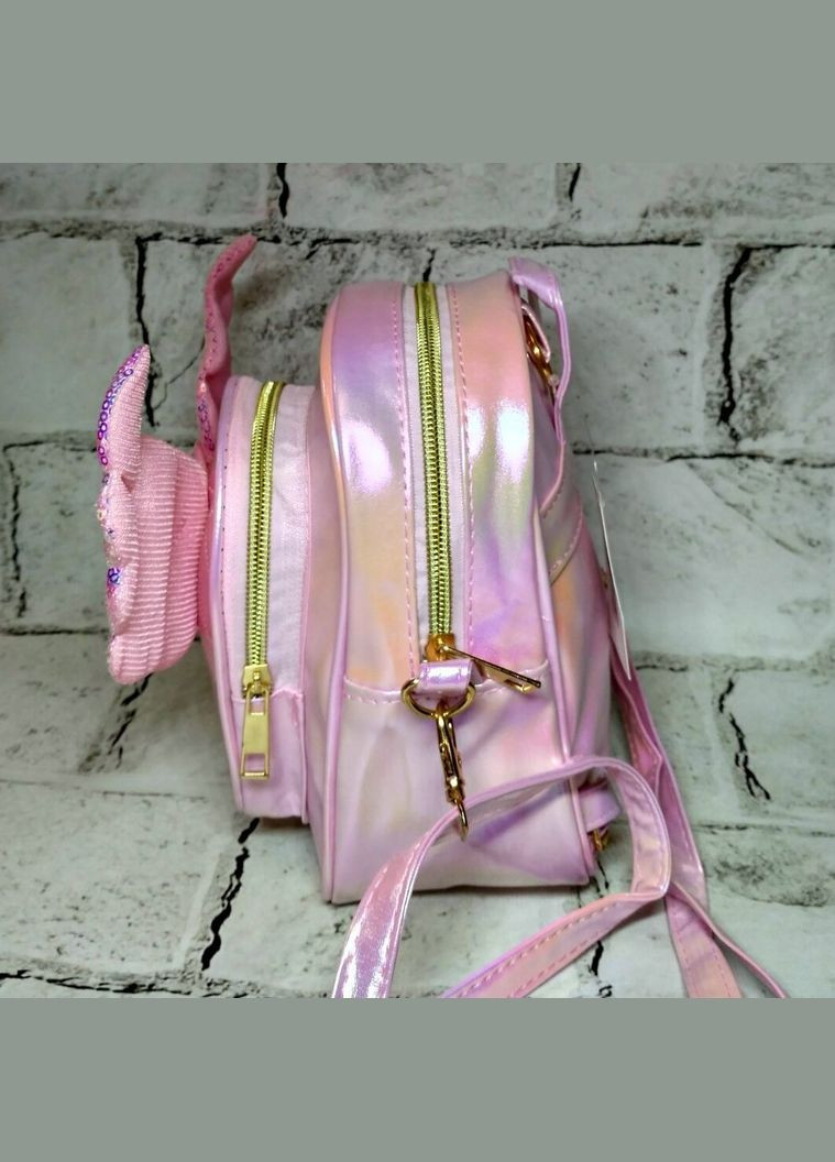 Рюкзак сумка детский для девочки дошкольный Сердце с пайетками Перламутр 19х16х10 см Розовый No Brand (327368187)