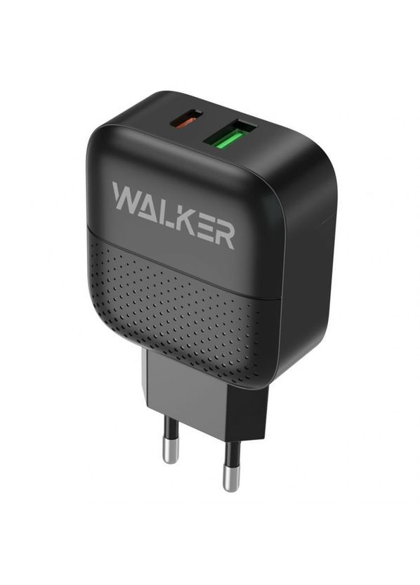 Мережевий зарядний пристрій (адаптер) WH-37 PD_3A / QC3.0_3A / 18W black Walker (333827725)