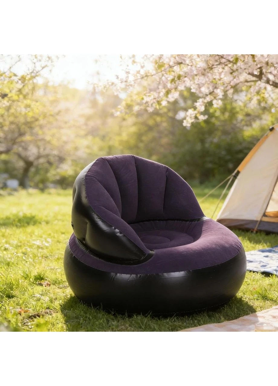 Надувне крісло AIR SOFA / Надувне велюрове крісло 80×80×67см Темно Digital (391229414)