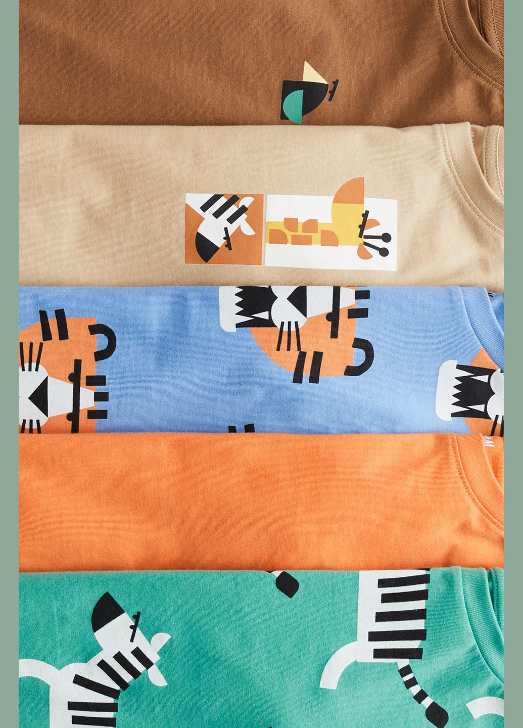 Зелена літня футболки 5 шт. для хлопчика H&M