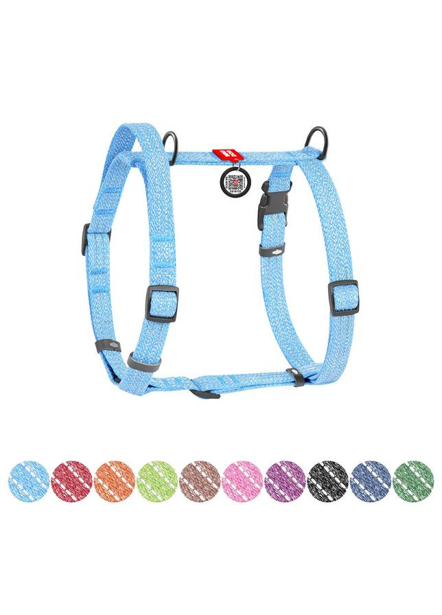 Шлея для собак з ручкою з відновленої бавовни анатомічна Н-подібна WAUDOG Re-cotton з QR-паспортом, світловідбивна, пластиковий No Brand (363201137)